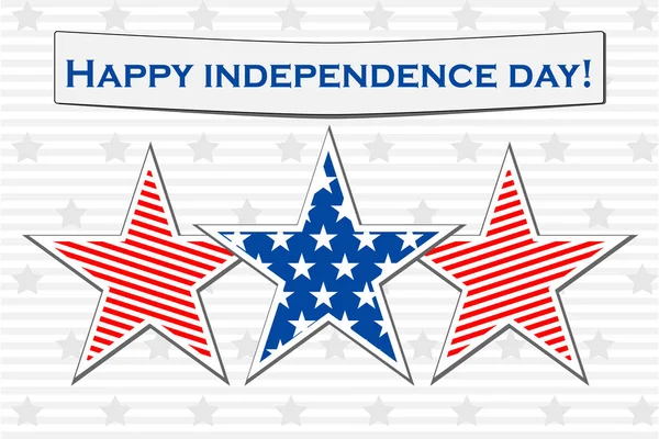 Félicitations Pour Fête Indépendance Des États Unis Carte Postale Vectorielle — Image vectorielle