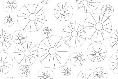 Şeffaf bir arka plan üzerinde karahindiba şeklinde elleri ile soyut dikişsiz vektör deseni