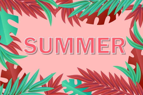 Tropikal tasarım ve yazıt yaz ile modern trendy afiş