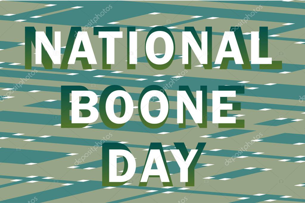 NATIONAL BOONE DAY traditionally celebrated in the USA on June 7th vector poster with text