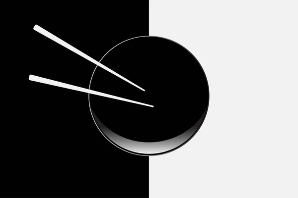 Prázdné Talíře Hůlky Leží Stole Vektorový Obraz Keramických Jídel Černé — Stockový vektor