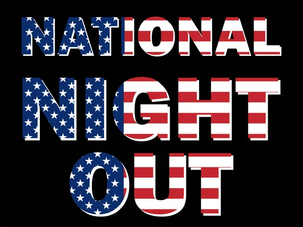 National Night Out Lieu Aux États Unis Tous Les Premiers — Image vectorielle