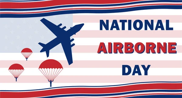 Journée Nationale Aéroportée Est Célébrée Chaque Année Août Félicitations Fond — Image vectorielle