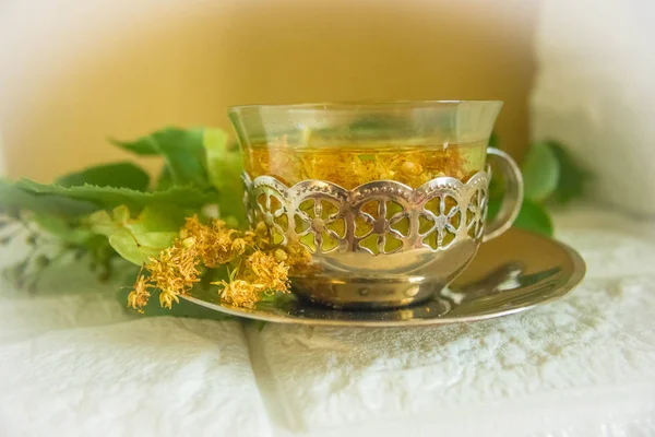Ароматный Чай Липой — стоковое фото