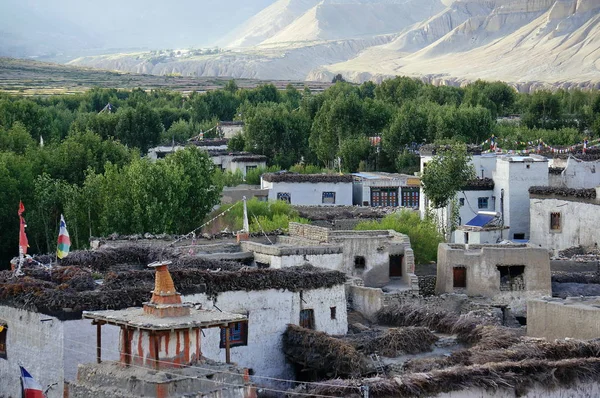 Χωριό Tsarang Είναι Μία Από Τις Νεότερες Πρωτεύουσες Του Βασίλειο — Φωτογραφία Αρχείου