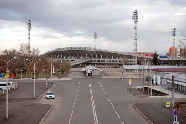 Krasnoyarsk Octubre 2018 Vista Superior Del Estadio Yenisei Sede Universiada —  Fotos de Stock