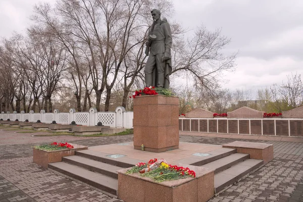 Krasnoyarsk Mayıs 2018 Alesha Zafer Anıtı Zafer Bayramı Kutlamaları Sırasında — Stok fotoğraf