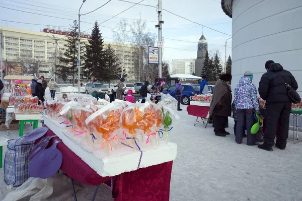Krasnoyarsk Ocak 2016 Sayaç Ile Yapımı Şeker Kışın Yeni Yıl — Stok fotoğraf