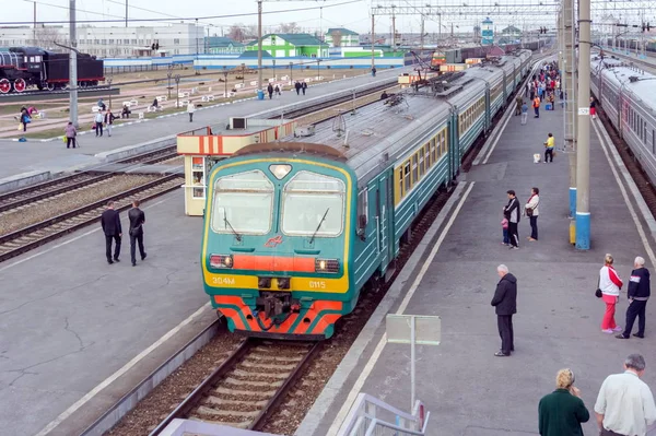 Barabinsk Novosibirsk Region April 2015 Elektriskt Tåg Lokal Betydelse Står — Stockfoto