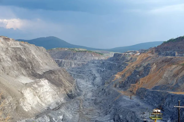 View Nepheline Mining Camp Quarry Operation Located Village Belogorsk Kemerovo — Stock Photo, Image