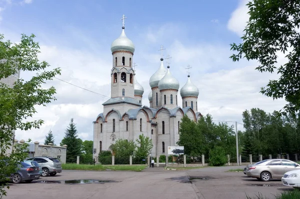 Catedral Santíssima Trindade Uma Igreja Ortodoxa Cidade Sharypovo Território Krasnoyarsk — Fotografia de Stock