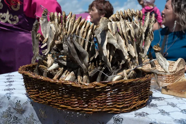 Parnaia Sharypovskiy District Krasnoyarsk Region July 2019 Salted Dried Fish — Stock Photo, Image