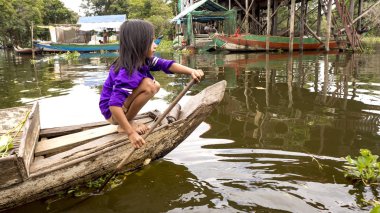 Tonle Sap Gölü. Yerel halkın