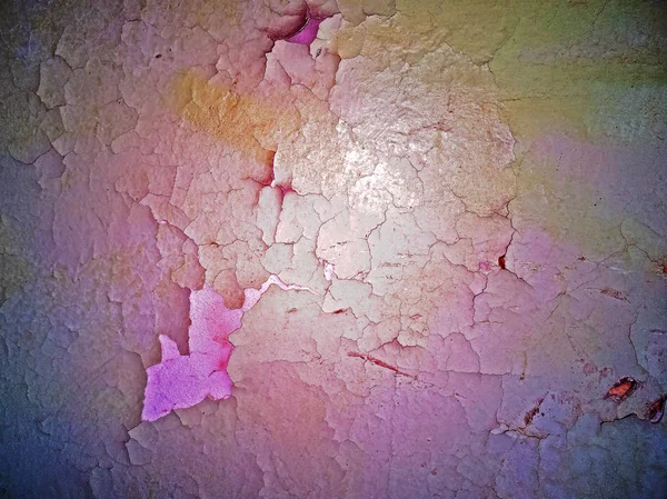 Close-up  of cracked paint on  metal wall — Stock Photo, Image
