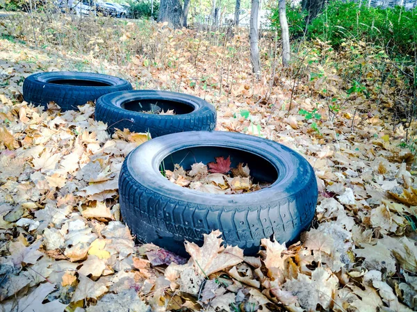 Neumáticos abandonados para camiones — Foto de Stock