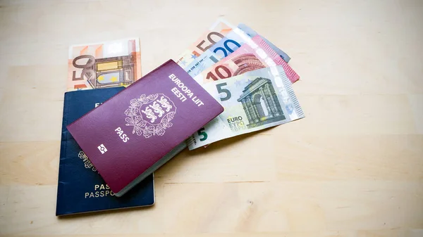 Passaportes da Estónia e da Rússia — Fotografia de Stock