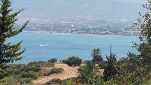 키프로스의 해변 휴양지. 파노라마 — 비디오