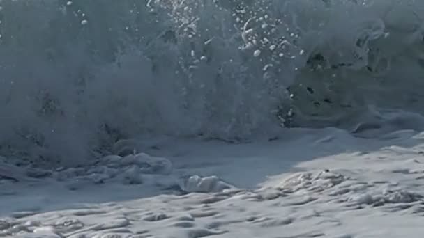 Olas aplastantes, playa — Vídeo de stock