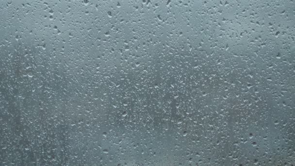 Капли дождя на окно — стоковое видео