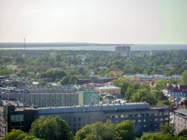 Tallinn 'in en iyi manzarası. Estonya.