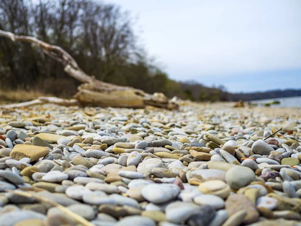 Selectieve Focus Kust Spa Stenen Zee Strand Kust Vele Stenen — Stockfoto