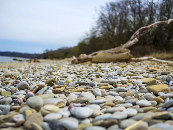 Selectieve Focus Kust Spa Stenen Zee Strand Kust Vele Stenen — Stockfoto