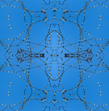 Soyut dikişsiz doku, fütüristik mavi arkaplan, modern mermer mozaik, sanat deco duvar kağıdı, geometrik moda çizimi. Dikenli tel