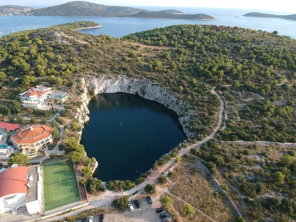 Zmajevo Oko Dragon Eye Lago Perto Rogoznica — Fotografia de Stock