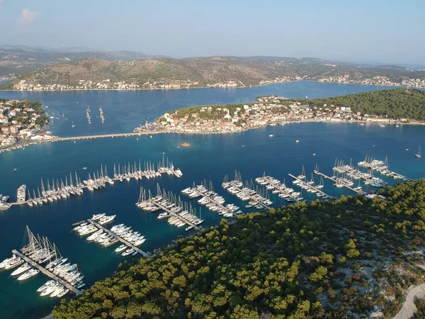 Marina Frapa Cerca Rogoznica Croacia Desde Vista Aérea —  Fotos de Stock
