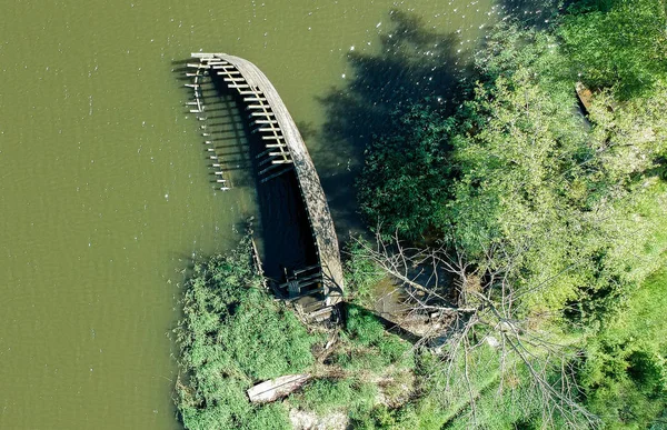 Naufrágio Rio Wisla Perto Gdansk Cima Imagem De Stock