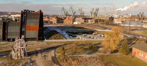 Gdansk Ipari Légifelvételek — Stock Fotó