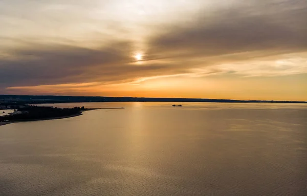 Západ Slunce Nedaleko Gdaňského Westerplatte — Stock fotografie