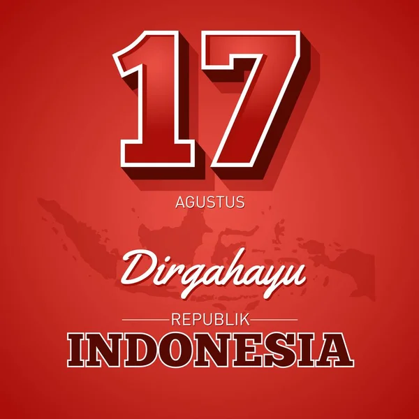 Ağustos Endonezya Cumhuriyeti Yaşa Endonezya Cumhuriyeti Nın Bağımsızlık Günü — Stok Vektör