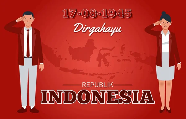 Srpna 1945 Den Nezávislosti Indonéské Republiky Dirgahayu Dlouhý Život Pro — Stockový vektor