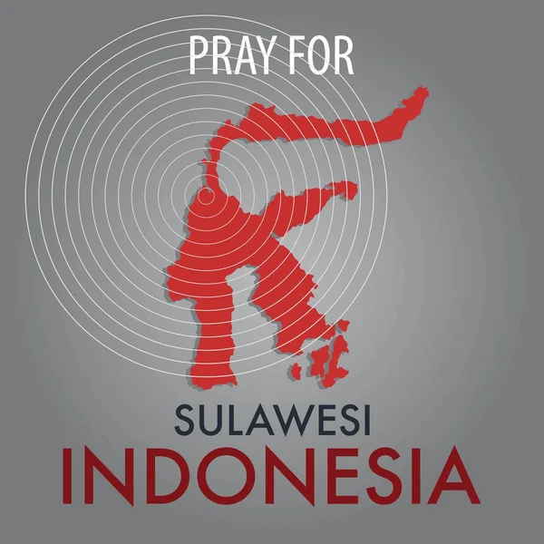 Priez Pour Palu Sulawesi Indonésie Messages Soutien Aux Victimes Indonésiennes — Image vectorielle