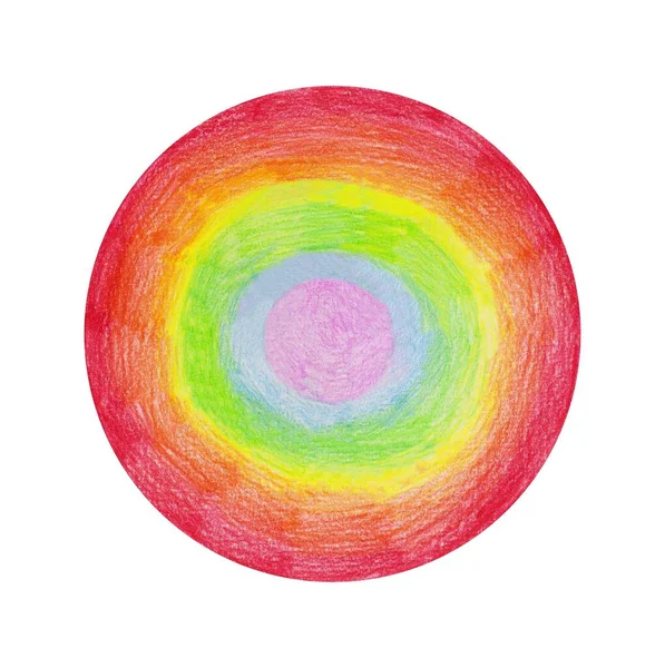 Abstrait Coloré Arc Ciel Circle Crayons Coloré Cercle Rond Balle — Photo