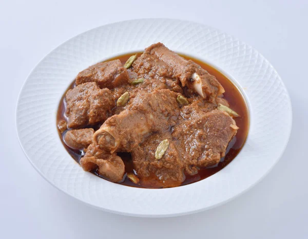 Mutton Korma Delicious Gravy Thick Sauce Mutton Meat Cooked Indian — Stock Photo, Image
