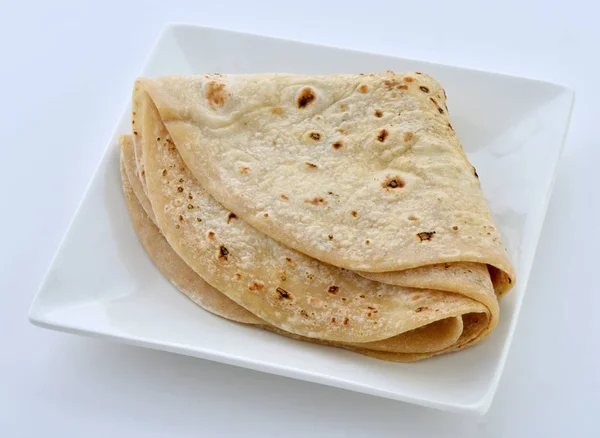 Chapati Rothadás Vagy Chapati Kenyér Egy Vékony Búzaliszt Tortilla Alapvető — Stock Fotó