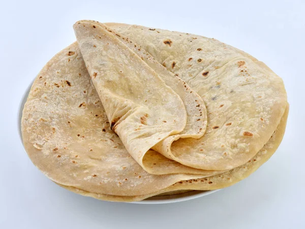 Chapati Rothadás Vagy Chapati Kenyér Egy Vékony Búzaliszt Tortilla Alapvető — Stock Fotó