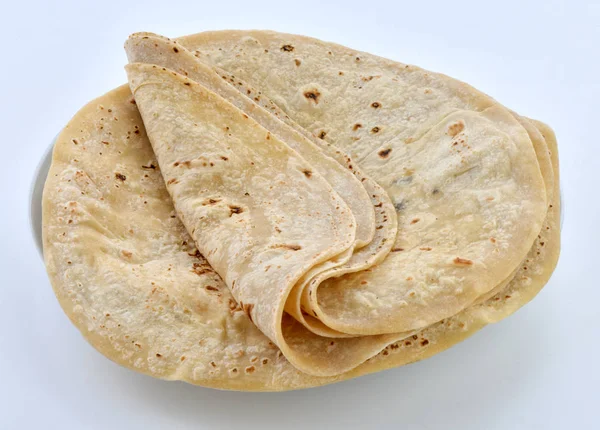 Chapati Rot Pan Chapati Una Tortillas Harina Trigo Fino Comida —  Fotos de Stock