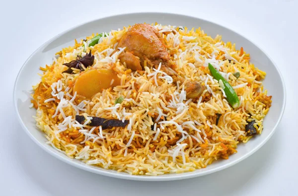 Spicy Mond Drenken Kip Biryani Kip Voorbereid Vol Van Kruiden — Stockfoto