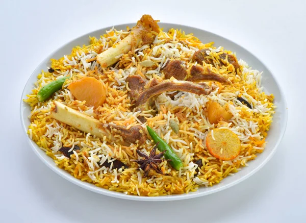 Pyszne Pikantne Mutton Biryani — Zdjęcie stockowe