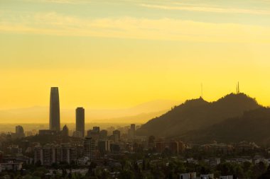 Santiago de Chile 'in panoramik manzarası