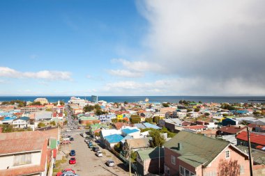 Punta Arenas, Magallanes bölgesi, Patagonia, Şili panoramik manzaralı