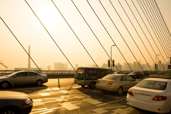 Traffic Nanpu Bridge Shanghai China Asia — Stock Photo, Image