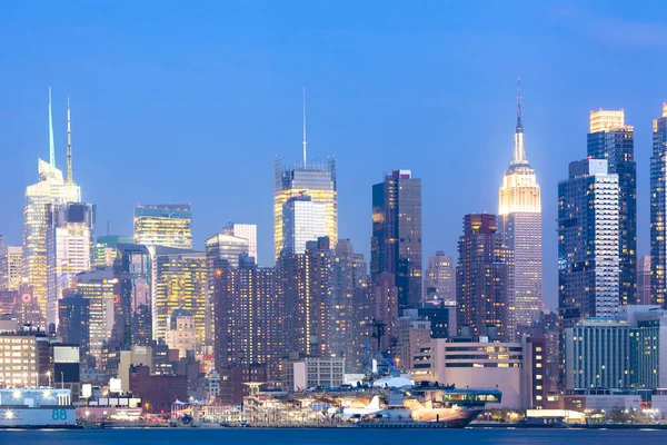 Skyline Midtown Manhattan Nuit New York City Usa — Photo