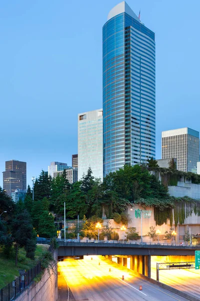 Sob Freeway Park Centro Cidade Seattle Washington Eua — Fotografia de Stock