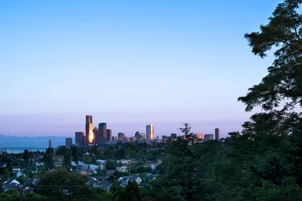 Distrito Central Bairro Centro Cidade Madrugada Seattle Washington Eua — Fotografia de Stock