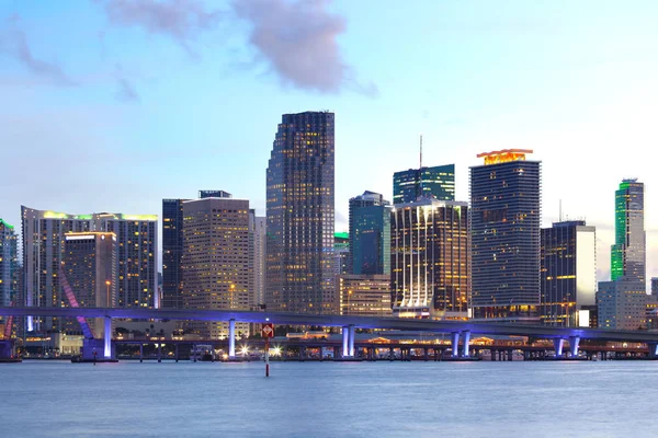 Skyline Centro Miami Atardecer Florida — Foto de Stock