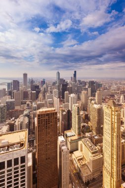 Downtown Chicago, Illinois, ABD Skyline havadan görünümü
